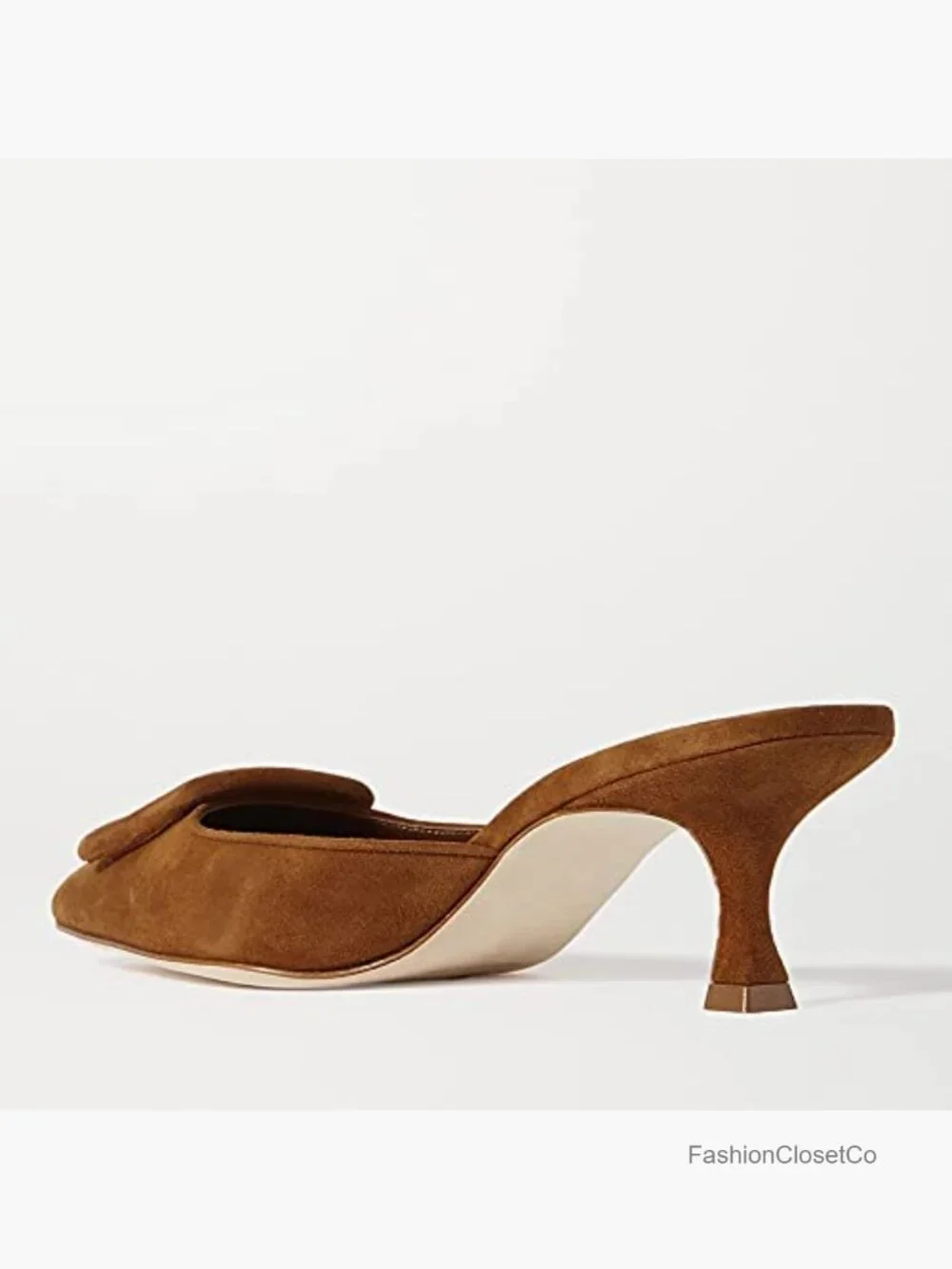 Pointed Toe Slingback Pumps Buckle Kitten Heels Mules Slides Backless Dress - Picture 5 of 7